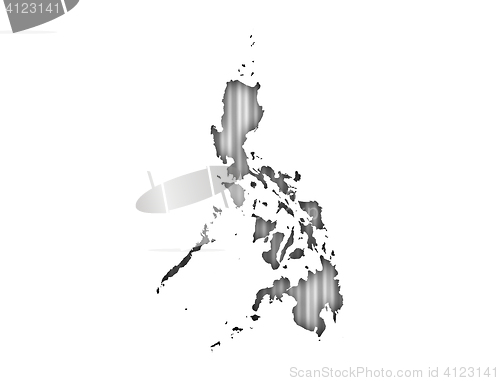 Image of Map of the Philippines on corrugated iron