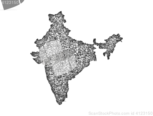 Image of Map of India on poppy seeds
