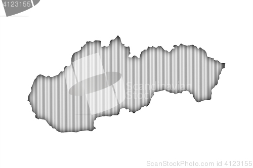 Image of Map of Slovakia on corrugated iron