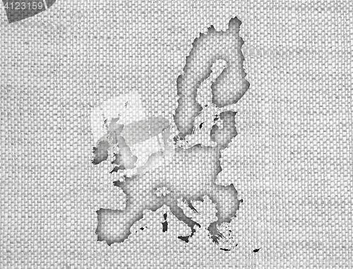 Image of Map of the EU on old linen