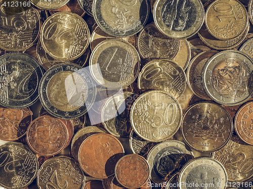 Image of Vintage Euro coins background