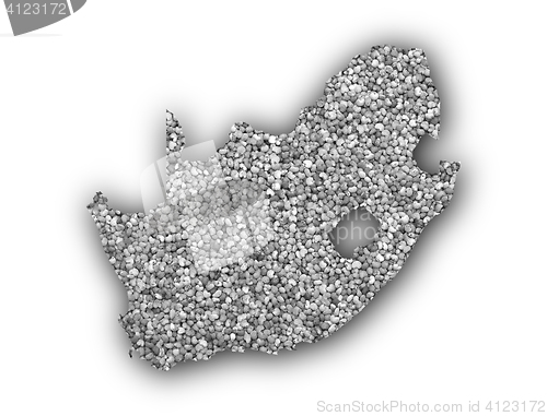 Image of Map of South Africa on poppy seeds