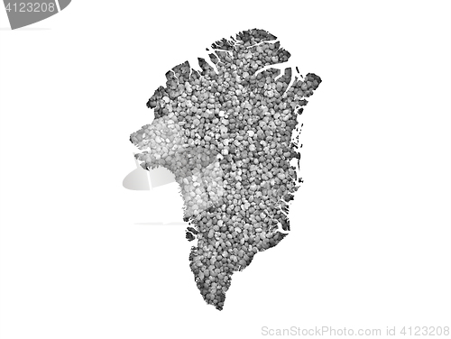Image of Map of Greenland on poppy seeds