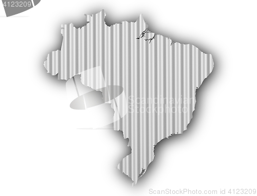 Image of Map of Brazil on corrugated iron