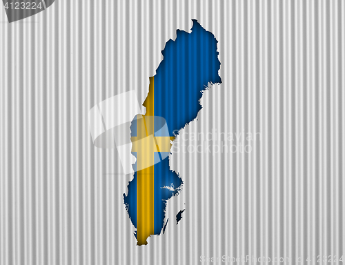 Image of Map and flagt of Sweden