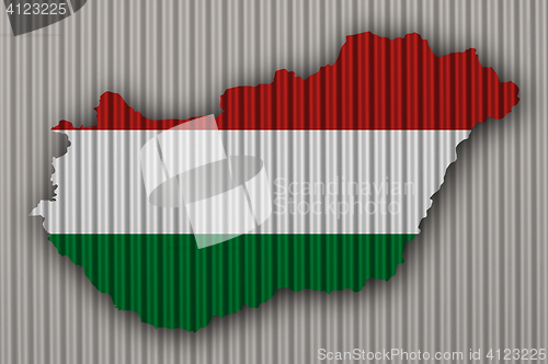Image of Textured map of Hungary