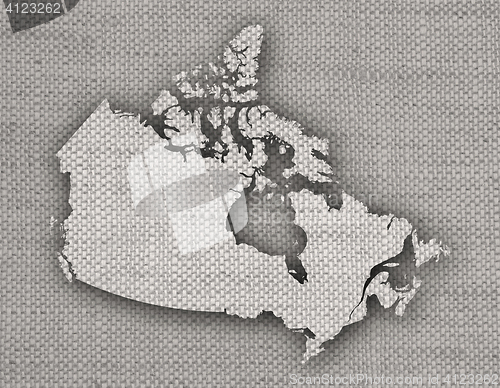 Image of Map of Canada on old linen