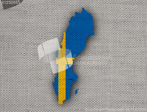 Image of Map and flag of Sweden