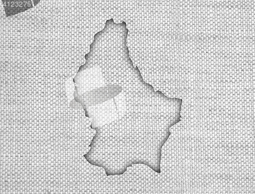 Image of Map of Luxembourg on old linen