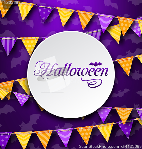 Image of Halloween Greeting Card with Colored Bunting