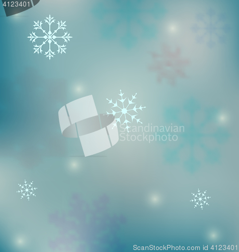Image of Holiday winter background with snowflakes