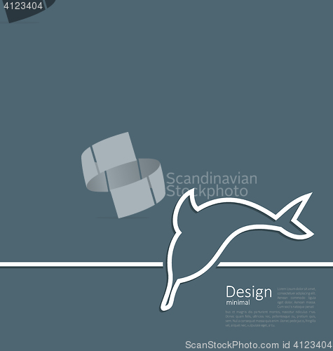 Image of Logo of dolphin in minimal flat style line