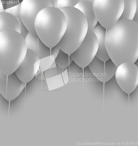 Image of Holiday Background with White Balloons