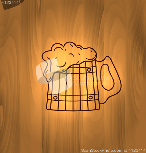 Image of Mug Beer Foam Scorch Wooden Wall