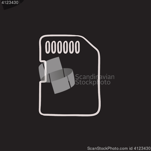 Image of Memory card sketch icon.