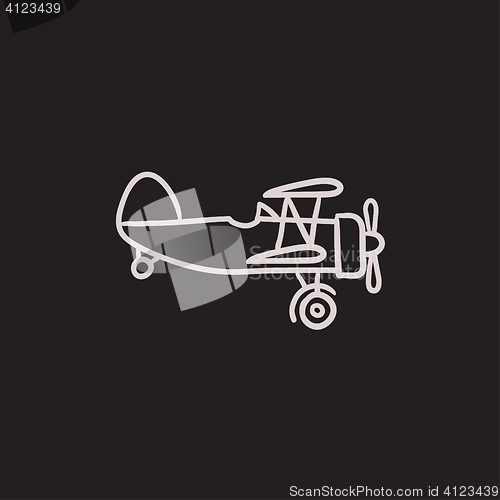 Image of Propeller plane sketch icon.