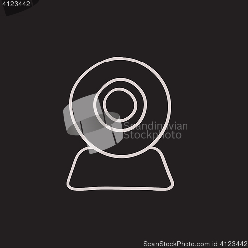 Image of Web camera sketch icon.