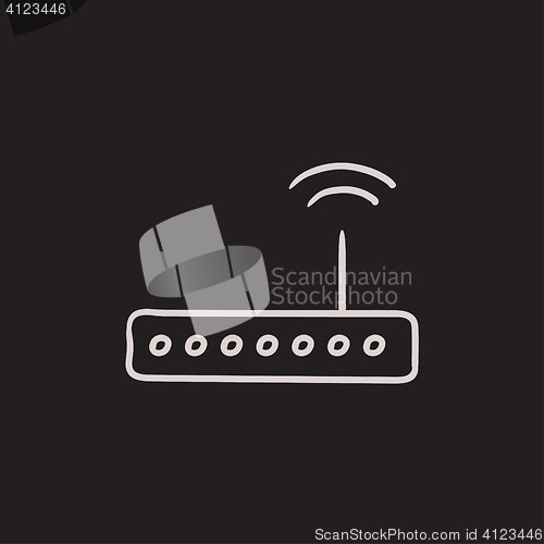 Image of Wireless router sketch icon.