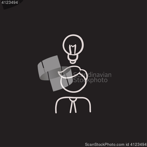 Image of Businessman with idea sketch icon.