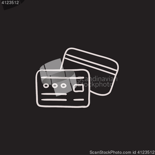 Image of Credit card sketch icon.