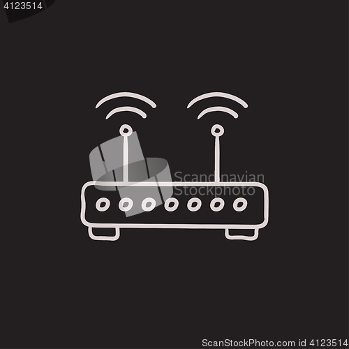 Image of Wireless router sketch icon.