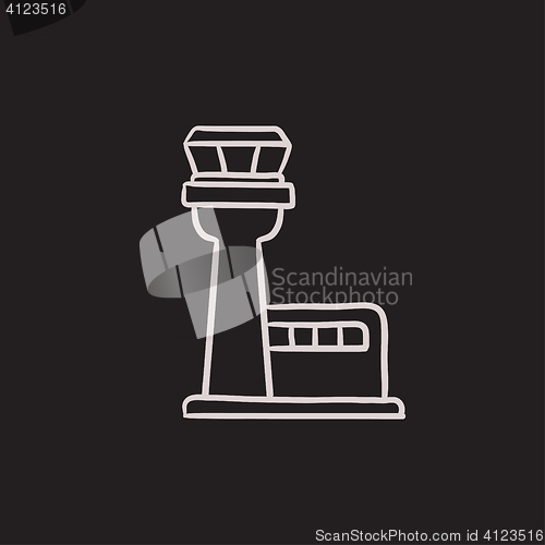 Image of Flight control tower sketch icon.