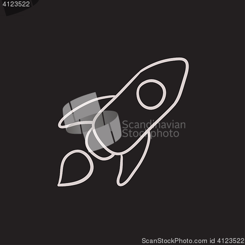 Image of Rocket sketch icon.