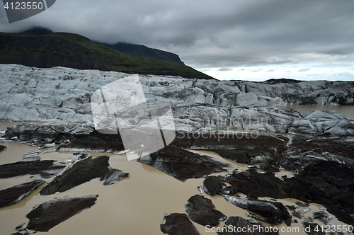 Image of Skaftafell glacier, Iceland. Mystic glacier and landscape of Iceland.