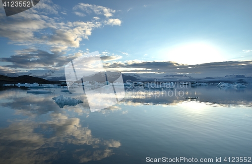 Image of Jokulsarlon Lagoon (Iceland, Europe). Jokulsarlon large glacial lake.