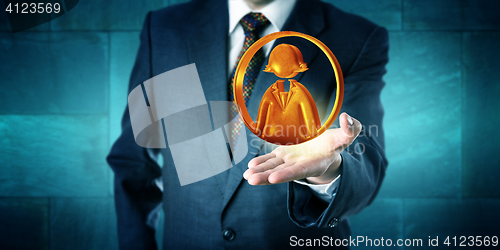 Image of Business Man Offering A Female Office Worker Icon