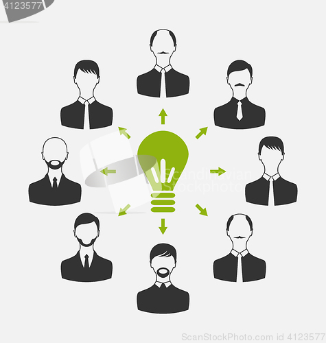 Image of Group of business people gather together, process of generating 