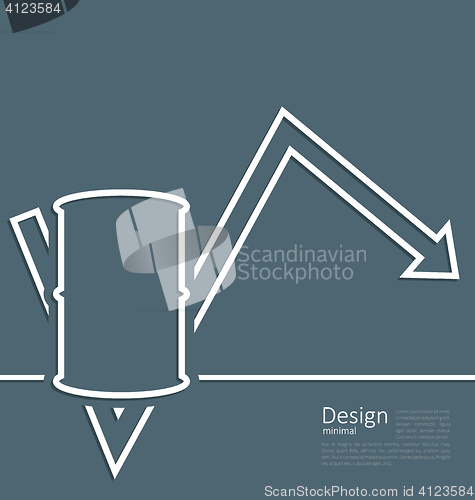 Image of Illustration arrow indicating trend dynamic price oil, barrel ro