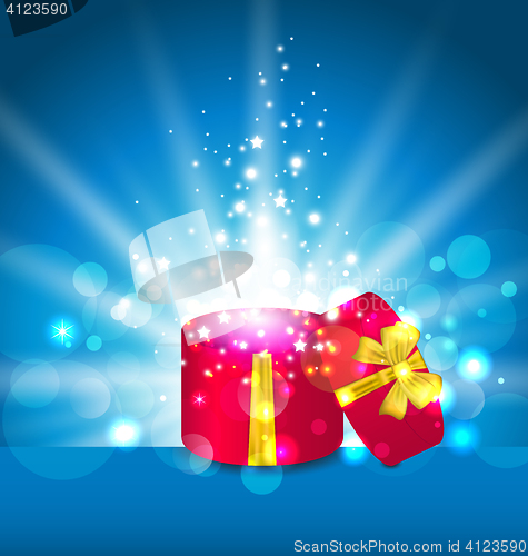 Image of Open round gift box for your holiday