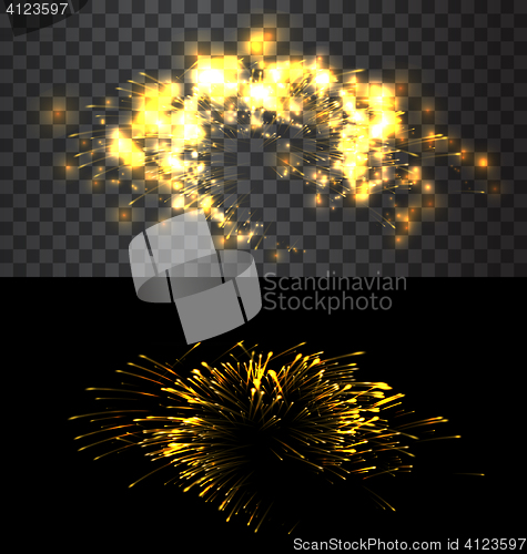 Image of Set of isolated fireworks