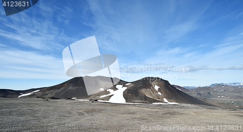 Image of Westfjords mountains with blue sky in Iceland