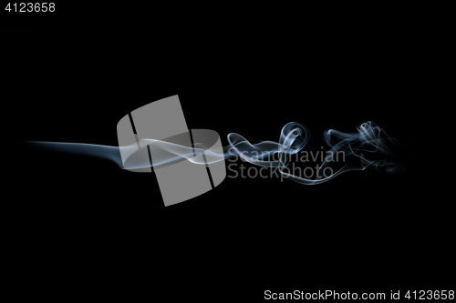 Image of Smoke wave isolated on white. Smoke trail isolated on white. Horizontal wave.