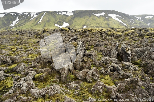 Image of Lava terrain in Iceland. Rocky terrain in Iceland.