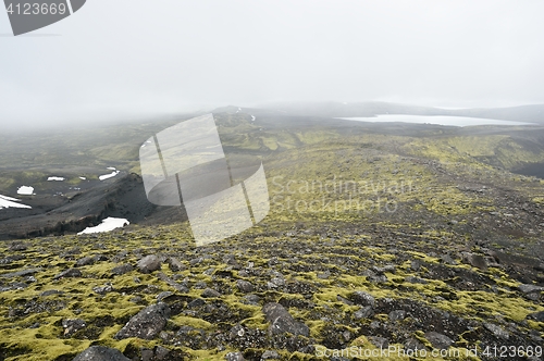 Image of Iceland landscape in the mist