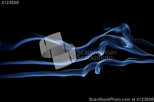 Image of Abstract blue waves isolated on black