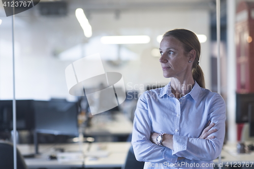 Image of portrait of casual business woman at office