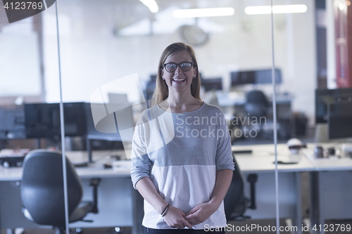 Image of portrait of casual business woman at office