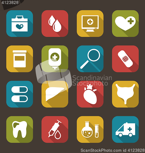 Image of Collection Trendy Flat Medical Icons