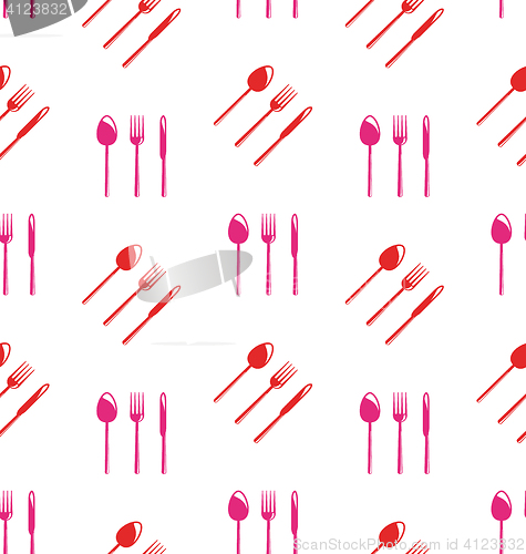 Image of Seamless Texture of Colorful Cutlery