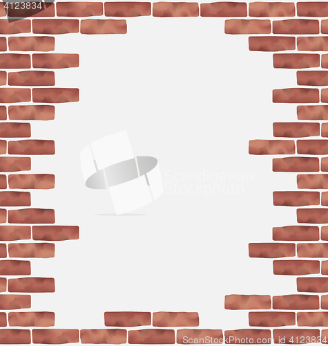 Image of Broken brown brick wall, grunge texture background