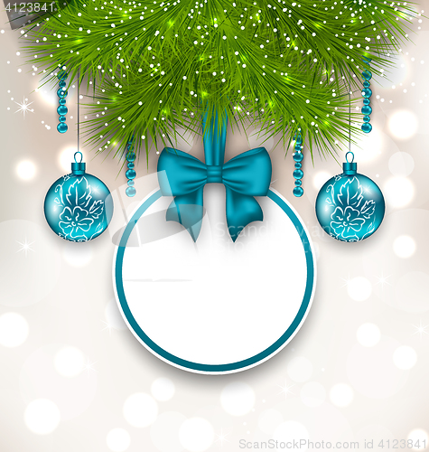 Image of Christmas gift card with glass balls