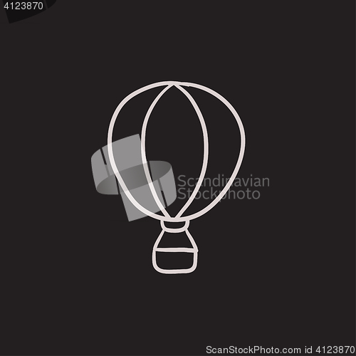 Image of Hot air balloon sketch icon.
