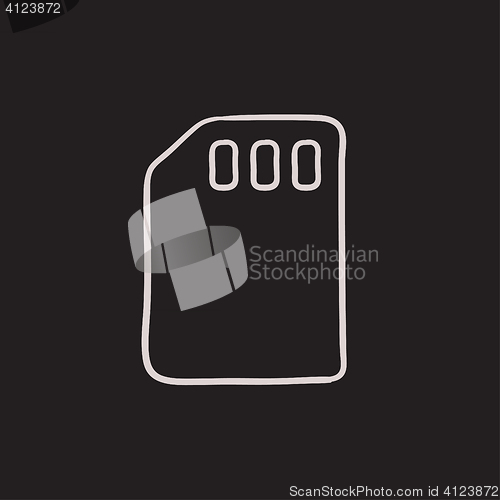 Image of Sim card sketch icon.