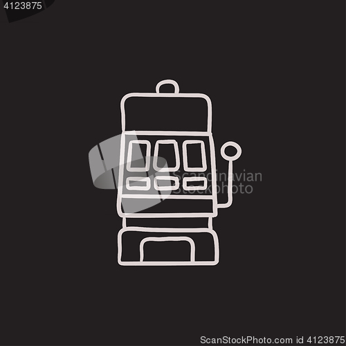 Image of Slot machine sketch icon.