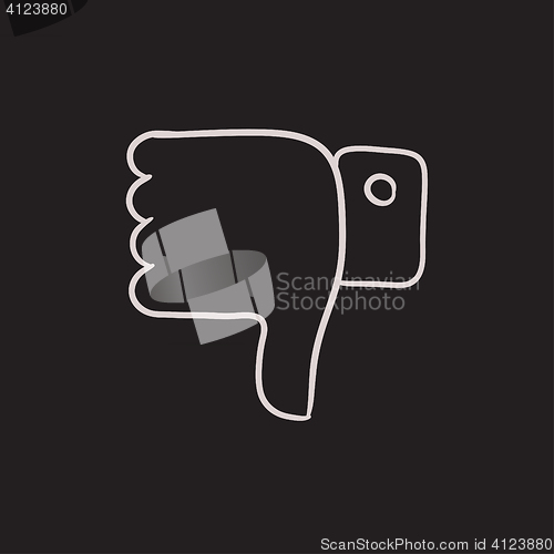 Image of Thumbs down sketch icon.