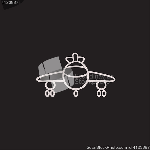 Image of Airplane sketch icon.